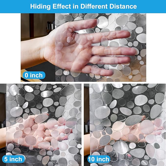 UFRIDAY Clear Shower Curtain 48 x 72 inches,3D Cobblestone Stall Shower Curtain Liner for Bathroom Water Repellent EVA Plastic Shower Liners with 2 Big Heavy Magnets
