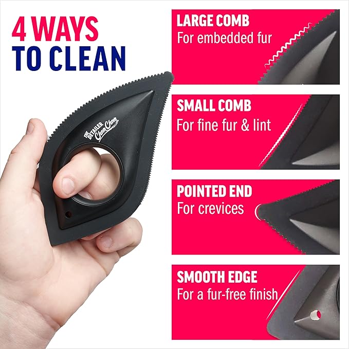 ChomChom Roller Detailer- Scraper for Pet Hair Remover and Lint - Great for CAR - Cat and Dog Hair Remover for Couch, Furniture, Carpet, Clothing and Bedding - Travel Multi-Surface Fur Removal Tool