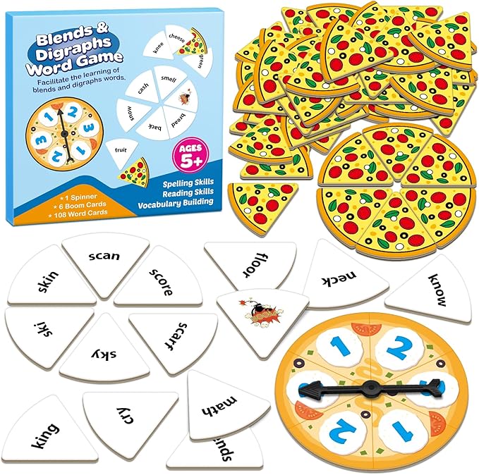 Blends & Digraphs Phonics Games for Kids, Learn to Read Phonics Flash Cards, Sight Words Word Games Spelling Reading Games, Speech Therapy Toys Kindergarten Preschool Learning Activities