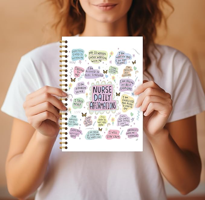 Nurse Notebook Journal with 164 Pages - Nurse Gifts, Thank You Gifts for Nurse, Nurse Daily Affirmations Inspirational Anti Anxiety Notebook, Nurse Must Haves
