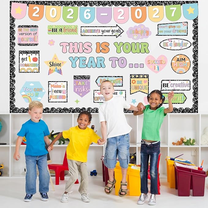 This is Your Year Bulletin Board Set Composition Notebook Classroom Decorations Welcome Back to School Paper Cutouts Positive Affirmation Bulletin Board Borders for School Wall Door Decor