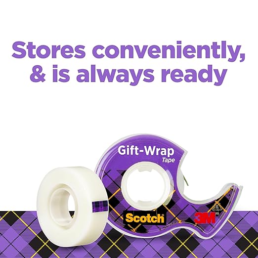 Scotch Gift Wrap Tape, Invisible, 0.75 in. x 650 in., 6 Dispensers/Pack