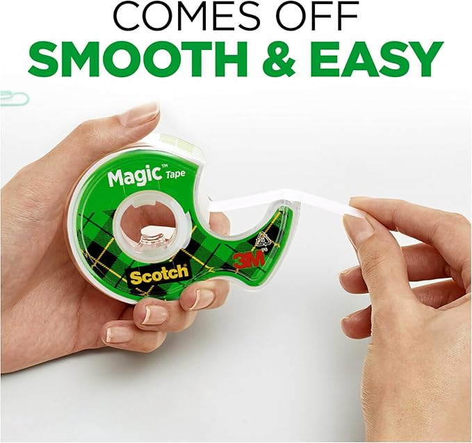 Scotch Magic Tape, 1 Roll, Numerous Applications, Invisible, Engineered for Repairing, 3/4 x 650 Inches, Dispensered (122)
