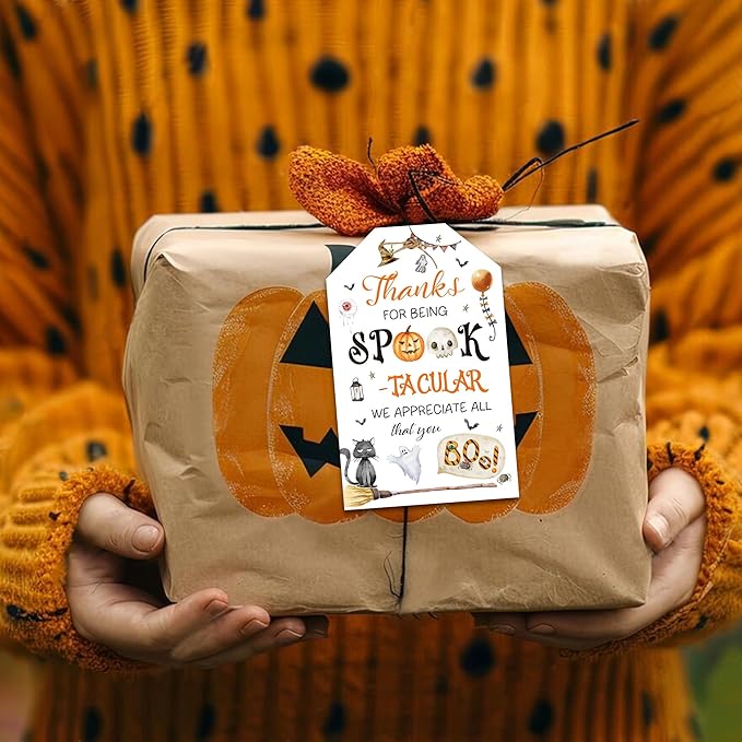 Halloween Appreciation Gift Tags, Halloween Candy Tag for Teacher, Staff, Employee, Coworker Volunteer, Office Team, Fall Appreciation Favor Tag
