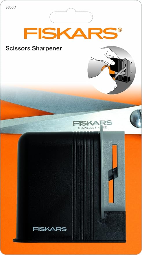 Fiskars Scissor Sharpener, for Right-Handed People, Ceramic Grinding Heads/Plastic casing, Black/Grey, 1005137