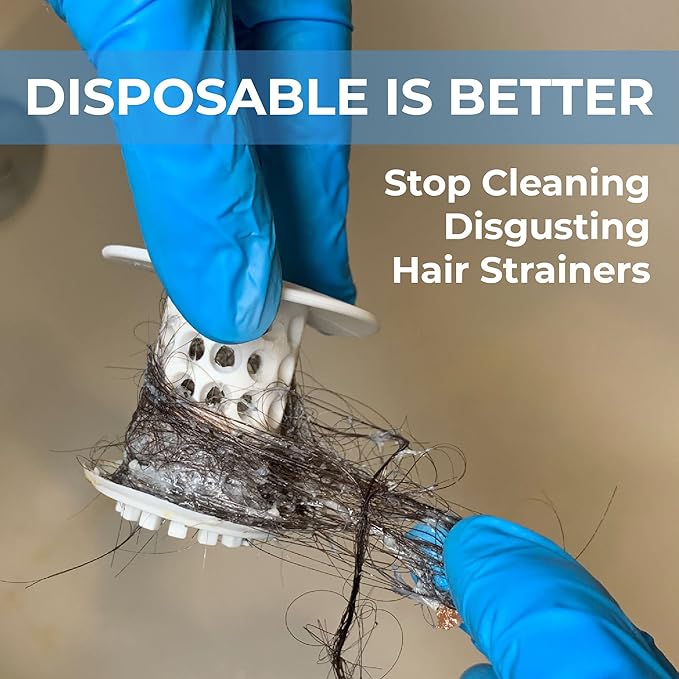 Disposable Mini HairClaw 20 Pack | Extra Small Bathtub Hair Catcher Strainer Trap for 1.5 inch Tub Drain | Eco-Friendly Bioplastic