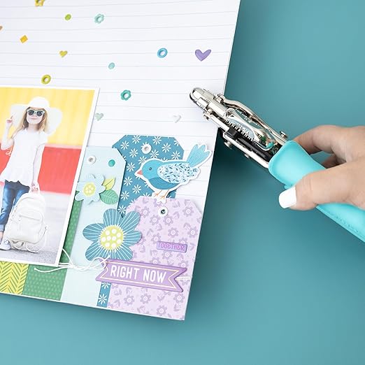 We R Memory Keepers Crop-A-Dile Eyelet | Blue Comfort Handle, Craft Supplies Hole Punch Eye Setter Paper Punch Tool Use on Chipboard Fabric Thin Tin Leather Plastic Punches Hole Punch Tool Eye Setting