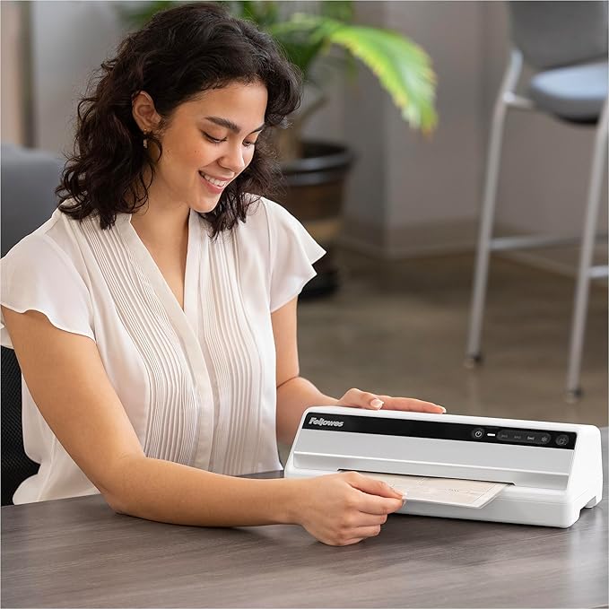 Fellowes Saturn 95 Thermal Laminator Machine for Home or Office with Pouch Starter Kit, 9.5 inch, Fast Warm-Up, Jam-Free Design(5735801)
