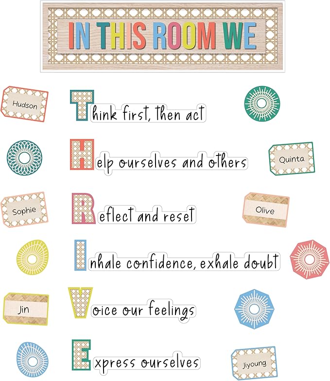 Carson Dellosa True to You 62-Piece In This Room We Thrive Bulletin Board Set, Motivational Bulletin Board Set With Positive Sayings for Growth Mindset Bulletin Board and Classroom Décor