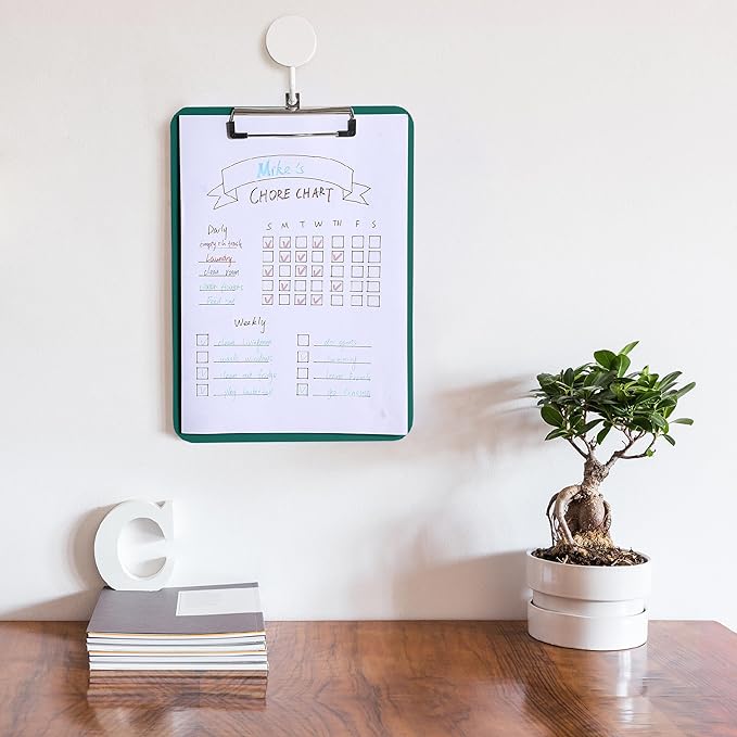 Mr. Pen- Plastic Clipboard, 12.5” x 9”, Dark Green, Clipboard Plastic, Low-Profile Metal Clip with Retractable Hanging Hole