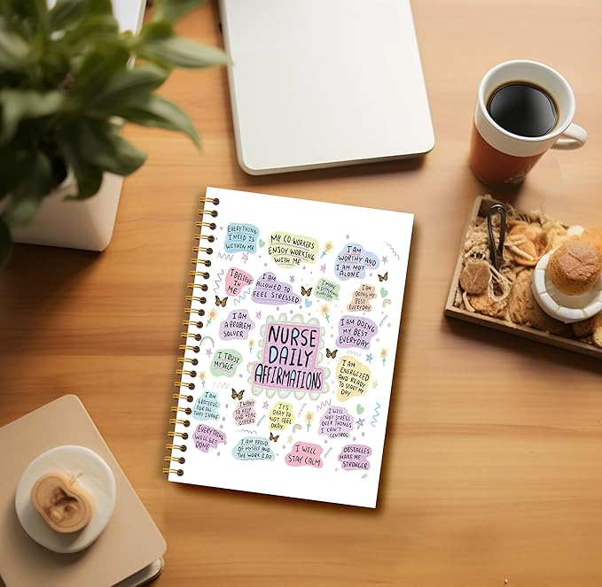 Nurse Notebook Journal with 164 Pages - Nurse Gifts, Thank You Gifts for Nurse, Nurse Daily Affirmations Inspirational Anti Anxiety Notebook, Nurse Must Haves
