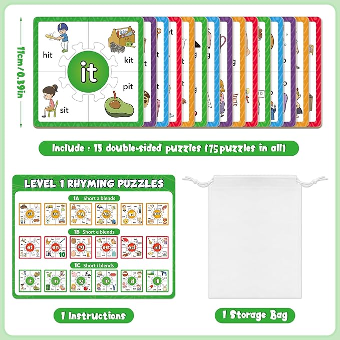 Phonics Puzzle Games, Spelling Games, Phonics Flash Cards, Sight Word Flash Cards for Toddlers, Learning Educational Toys, Kids Preschool Learning Activities, Homeschool Supplies, Learn to Read