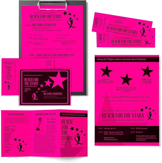 Astrobrights Color Cardstock, 65 lb Cover Weight, 8.5 x 11, Fireball Fuchsia, 250/Pack