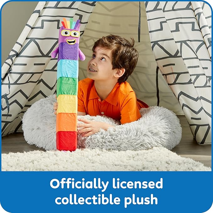 hand2mind Numberblock Seven Playful Pal, Plush Figure Toys, Numbers for Toddlers, Cute Stuffies, Preschool Math Learning Toys, Stuffed Animal, Small Plushies, Counting Blocks, Birthday Gifts for Kids