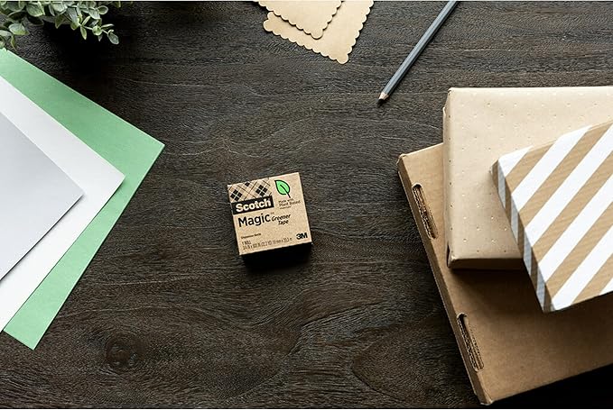 Scotch Magic Greener Tape, 2 Rolls, Numerous Applications, Invisible, Engineered for Repairing, 3/4 x 900 Inches, Boxed (812-2P)