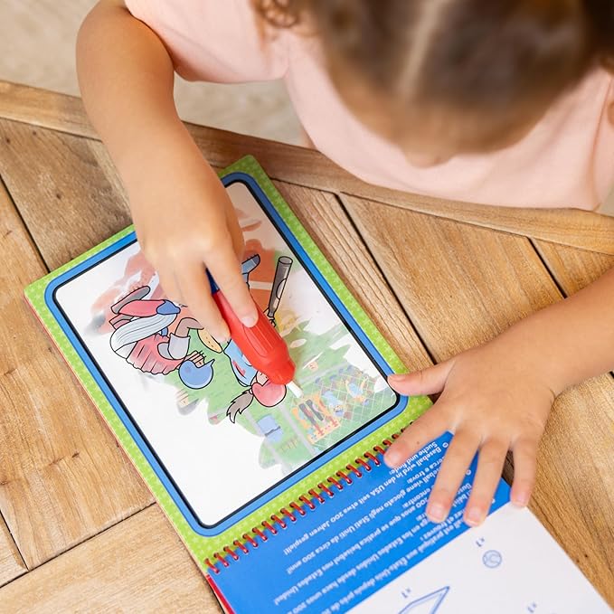 Melissa & Doug On The Go Water Wow! Reusable Water-Reveal Coloring Activity Pad – Sports