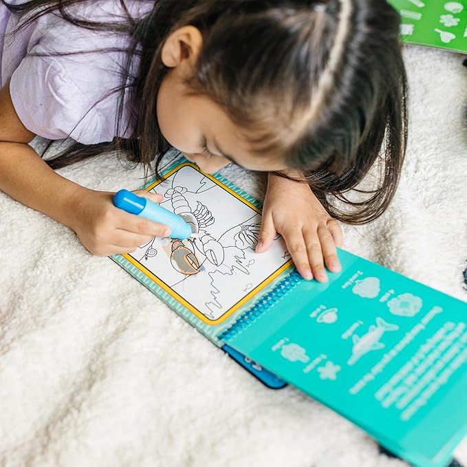 Melissa & Doug On The Go Water Wow! Mess Free Coloring Book,Reusable Water-Reveal Activity Pad,Under The Sea,Travel Toys,Party Favors,for Toddlers & Kids Ages 3+ - FSC Certified,(Pack of 2)