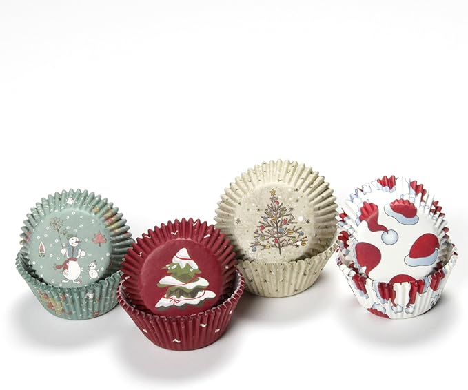 Chef Craft Paper Patterned Cupcake Liners, 50 count, White/Red