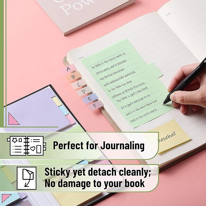 Mr. Pen- Sticky Note Set, 410 Pack, Pastel Colors, Divider Sticky Notes Tabs, Office Supplies, Planner Sticky Note Dividers Tabs, Book Notes, Stocky Notes for Bible Journaling