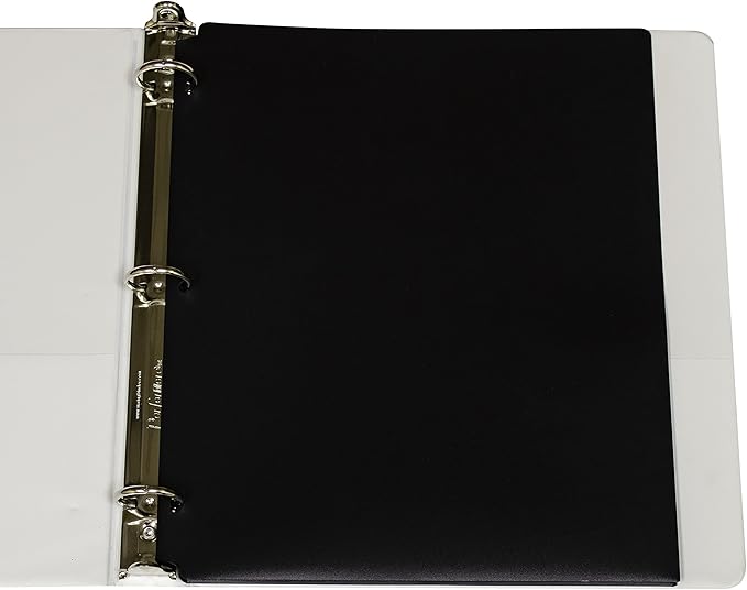 C-Line Two-Pocket Heavyweight Poly Portfolio Folder with Three-Hole Punch, Box of 25, Black (33931-25)