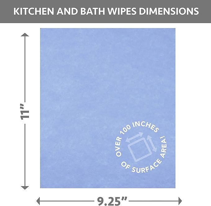 Cadie Kitchen and Bath Amazing Wipes - Absorbent and Reusable Cloth for Washing, Drying, Wiping in The Bathroom or Cuisine Surfaces | Cleaning Sink,Tiles,Bathtub,Walls,Mirror (10Pack-40 Wipes, Blue)