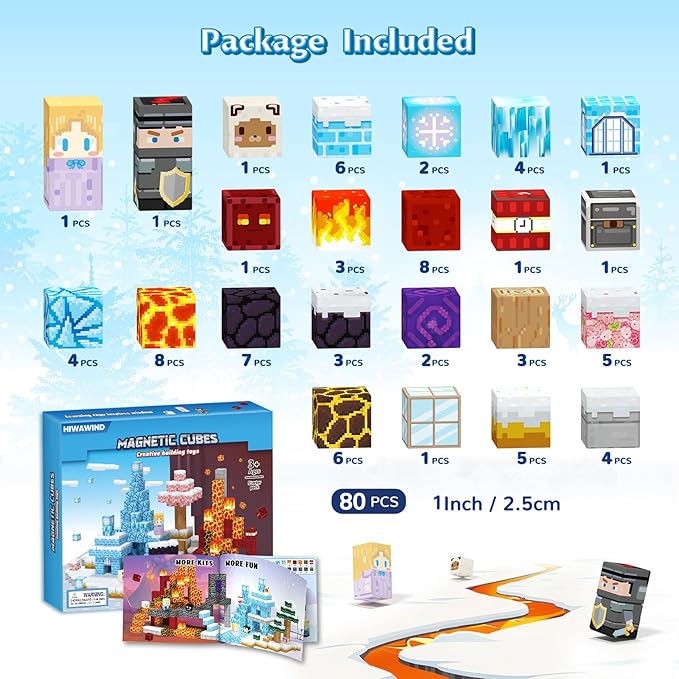 Magnetic Blocks, Magnetic Tiles Building Blocks, Easter Gifts for Kids,Magnet Cubes Kids Toys, Creative Travel Toys for 3-5 4-6 5-7 6-8 Year Old Boys Girls, Christmas Birthday Gifts for Children