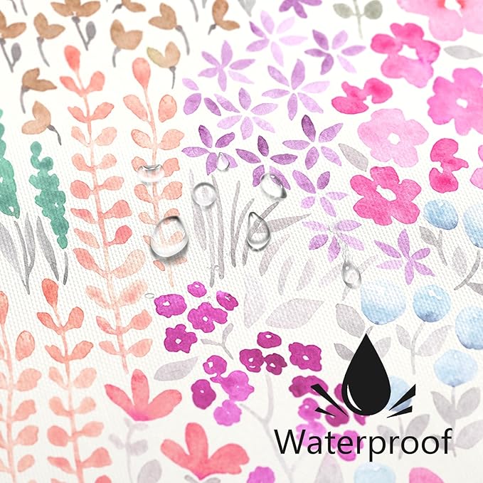 Small Stall Shower Curtain 36 x 72 Inch, Half Narrow Cute Floral Shower Curtain for Bathroom, Hot Pink Wildflower Boho Cottagecore Fabric Shower Curtain Set with Hooks