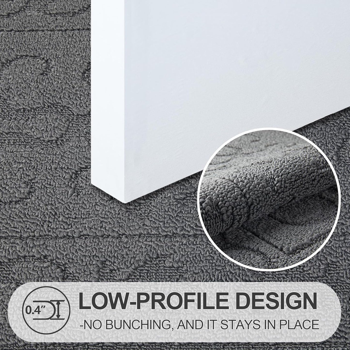 FONEYI Indoor Door Mat 20" x 32", Dirt Trapper Door Mats Non-Slip Entryway Rugs Washable, Absorbent Resist Dirt Welcome Mat, Low Profile Inside Floor Mats for Front Back Door and Entryway, Grey