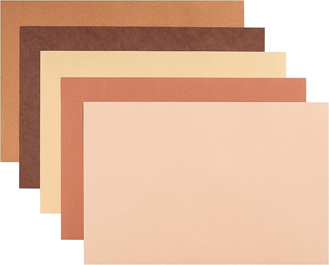 Prang (Formerly SunWorks) Shades of Me Construction Paper, 5 Assorted Skin Tone Colors, 12" x 18", 50 Sheets