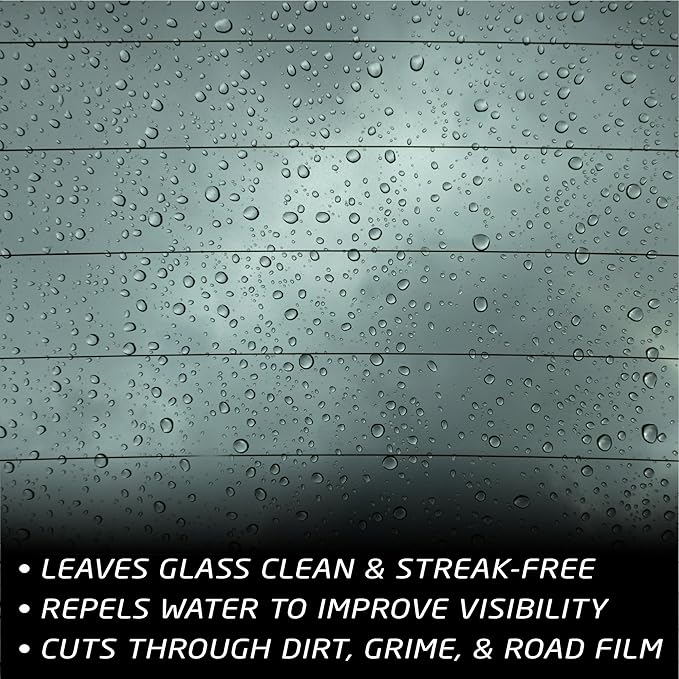 Formula 1 Glass Cleaner with Rain Repellent - Windshield Cleaning Spray for Streak-Free Finish, Improve Visability in Rain, Snow, or Sleet, 16 oz.