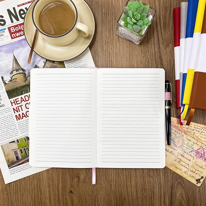 Notebook Journal, College Ruled Notebook Lined A5 160 Pages,Hard Cover Journals for Writing, Notebooks for Work Office School Women Men,5.7 inches x 8.4 inches(Wine Red)