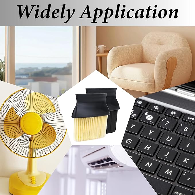 Car Interior Brush, Automotive Interior Dusting Brush, Car Interior Cleaning Brush, Bristles Detailing Brush Dusting for Car Interior, Dashboard, Air Conditioner Vents, Leather, Computer (Black)