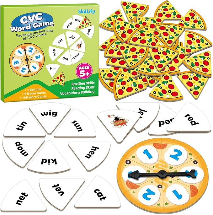 CVC Word Games Phonics Games for Kids, Learn to Read CVC Flash Cards Sight Word Reading Activities, Speech Therapy Toys Toddler Kindergarten Preschool Learning Educational Toys