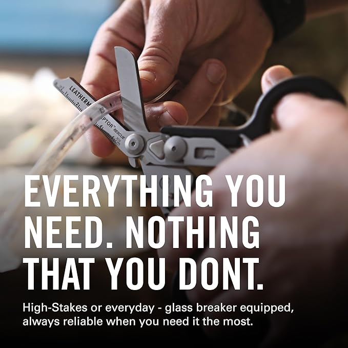 LEATHERMAN, Raptor Rescue, 6-in-1 Heavy-Duty Emergency/Trauma Shears, Made in the USA, Utility Holster Included