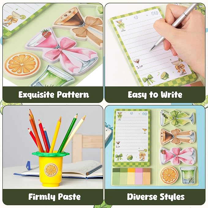 B1ykin Cute Sticky Notes Set - I Like It Dirty Self-Stick Notes Pad, 550 Sheets Writing Memo Pages Sticky Notepad for Teacher Appreciation Gifts, School Office Party Favors Supplies (Martini)