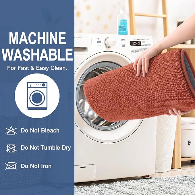 OLANLY Thick Memory Foam Bath Mats Rugs 44x24, Extra Soft Absorbent Bathroom Rug, Quick Dry Bath Mat, Non-Slip, Machine Washable Carpet, Tub and Shower, Home Decor Accessories, Rustic Terracotta