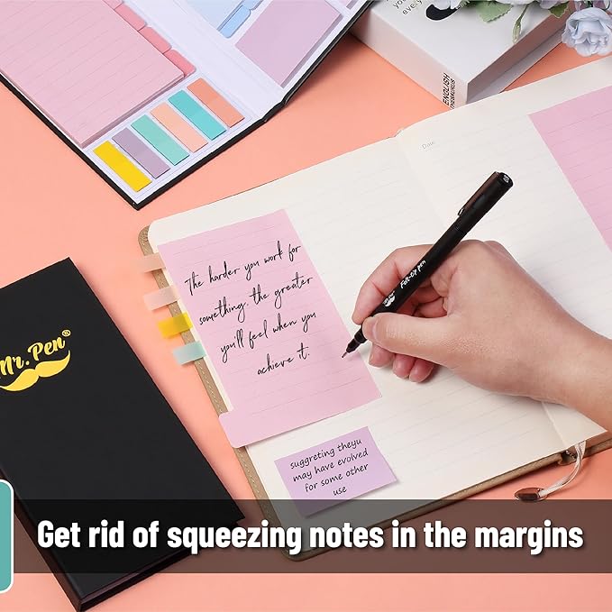 Mr. Pen- Sticky Notes Set, 410 Pack, Pastel Macaron Divider Sticky Notes, Planner Sticky Note Dividers Tabs