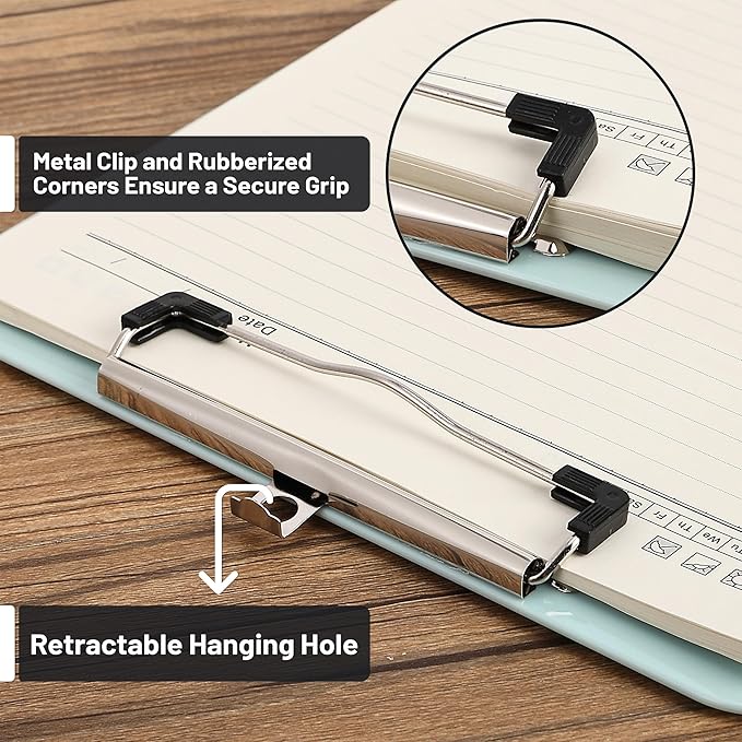 Mr. Pen- Plastic Clipboard, 12.5” x 9”, Pastel Green, Clipboard Plastic, Low-Profile Metal Clip with Retractable Hanging Hole