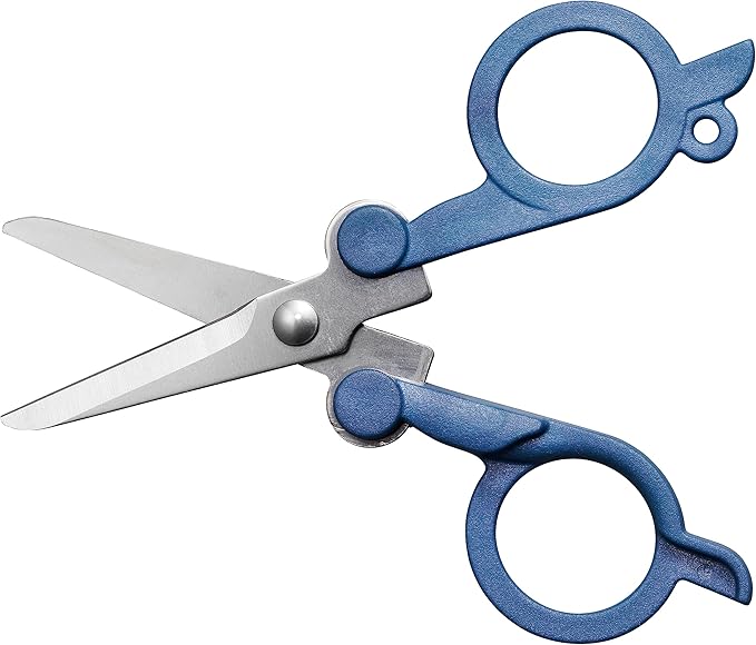 Fiskars Travel Folding Scissors, TSA-Compliant, Compact and Portable for Crafting and Quick Snips, Stainless Steel Blades, Explore Collection, Mountain Haze