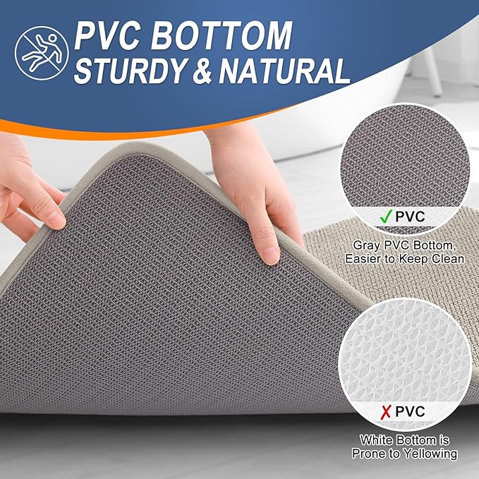 OLANLY Thick Memory Foam Bath Mat Rug 36x24, Extra Soft Absorbent Bathroom Rug, Quick Dry Bath Mats, Non-Slip, Machine Washable Carpet for Bathroom, Tub and Shower, Home Decor Accessories, Warm Taupe