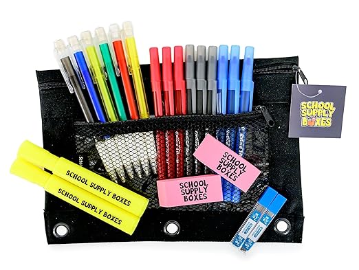 School Supply Boxes | STEM Class Bundle (1 Box) | Back to School Essentials Kit for Students & Teachers | Includes a Calculator, Graph Ruled Filler Paper, a Protractor, & More