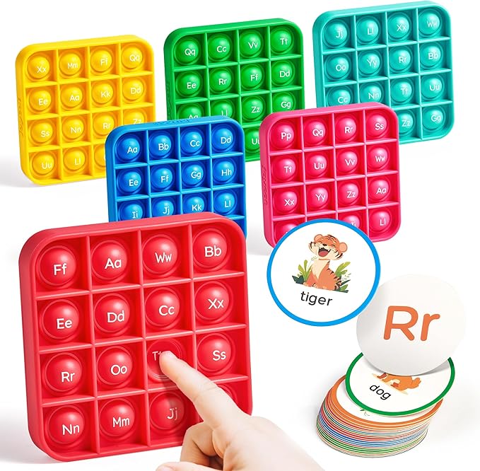 JoyCat Alphabet Bingo Board Game,ABC Learning Toys for Kids Ages 3-5,Bingo Game for 2 to 6 Kids Kindergarten Preschool 1st 2nd 3rd（6 Pads + 26 Flash Cards）