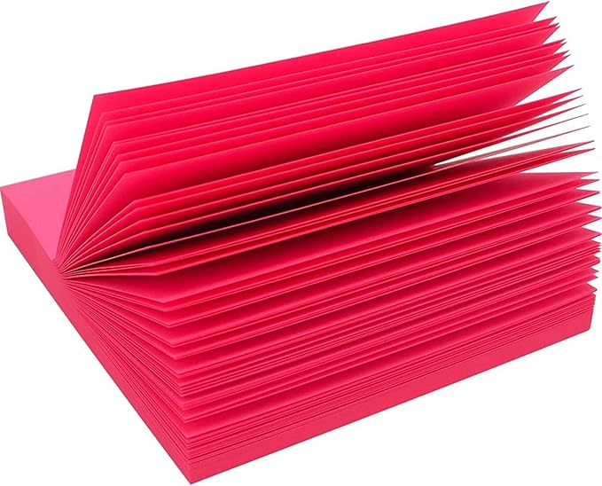 THE CEO Fluorescent Stick on Notes for Easy Organization - Colorful Sticky Note Pad in Vibrant Pastel Shades for Clear, Visible Reminders - Small Notepads for Home, Office, or School Use - 100 Ct. 3×3