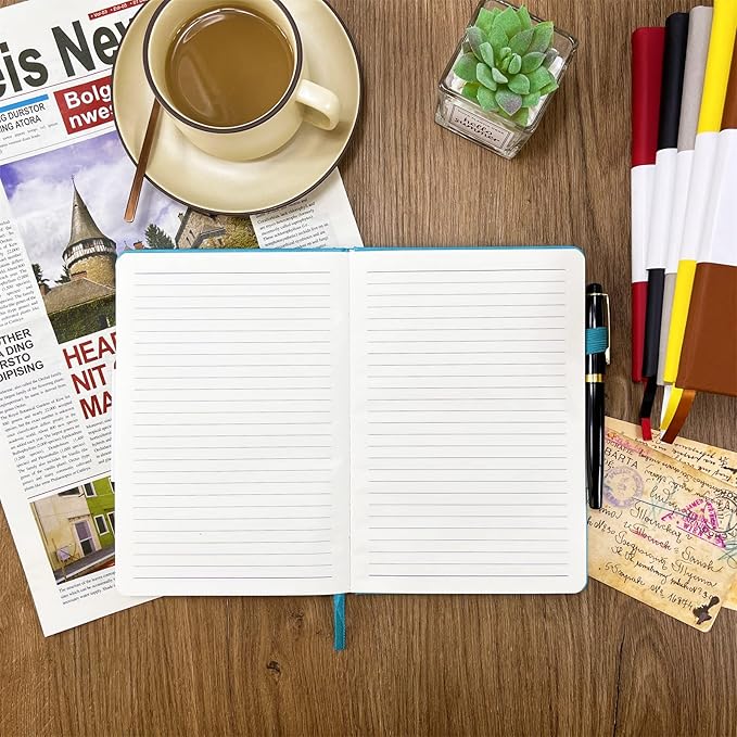 Notebook Journal, College Ruled Notebook Lined A5 160 Pages,Hard Cover Journals for Writing, Notebooks for Work Office School Women Men,5.7 inches x 8.4 inches(Light Blue)