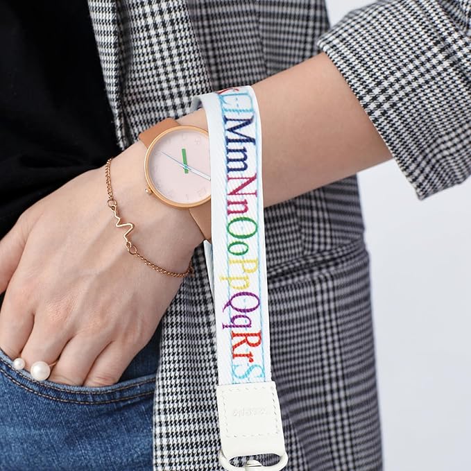 EASTEX Teacher Lanyard Keychain - ABC Alphabet Badge Lanyard for Keys Whistle - ID Card Holder Keychain - Math Periodic Table