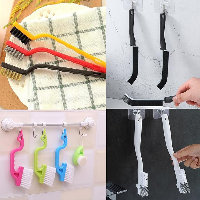 9-Piece Window Track Hard Bristle Gap Cleaning Brush Set, Multi-Purpose Household Cleaning Tool for Cleaning Kitchen, Cups, Bathroom, Window Tracks, Corners and Small Spaces