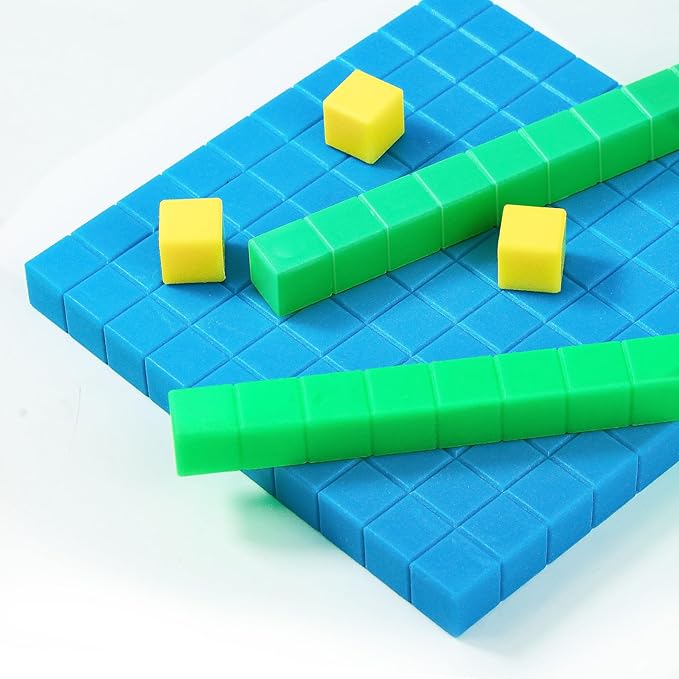 334 PCS Base Ten Blocks Set,Contains 110 rods Counting Cubes to Help Kids Learn Maths. 2 Boxes-Pack.