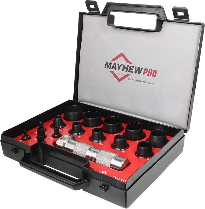 Mayhew Tools 66000 Hollow Punch, 16-Piece Set, Black
