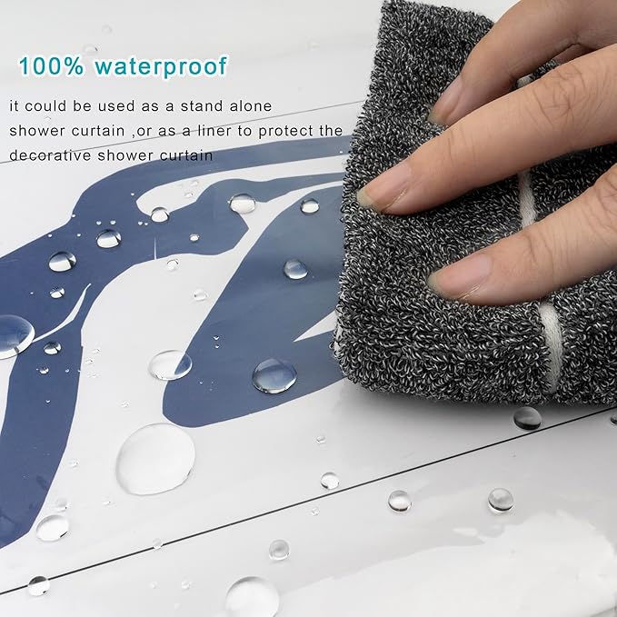 UFRIDAY Clear Shower Stall Curtain Liner 54 x 72inch, EVA Waterproof Weighted Clear Shower Liner with Magnets,Narrow Small Shower Curtain Liner 54 inch Wide for Bathroom or Window