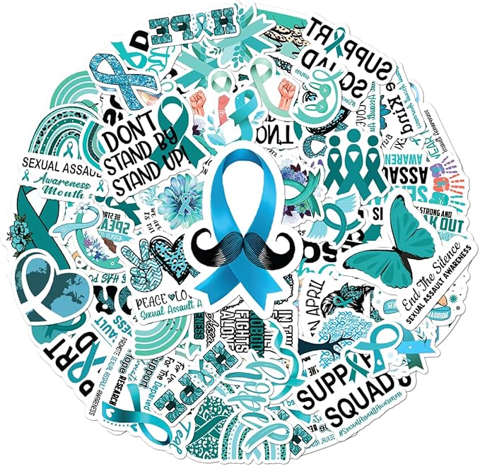 Support Squad Awareness Stickers Pack 50Pcs Vinyl Decals for Laptop Water Bottle Journal Scrapbook Waterproof Durable Set Teens Adults Advocates Mental Health